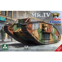 Takom 1/35 WWI Heavy Battle Tank MkIV 2 in 1 (New Decal & Workable Tracks) Plastic Model Kit [2076]