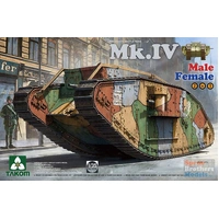 Takom 1/35 WWI Heavy Battle Tank MkIV 2 in 1 (New Decal & Workable Tracks) Plastic Model Kit [2076]
