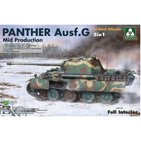 Takom 1/35 WWII German Panther Ausf.G Mid production w/ Steel Wheels 2 in 1 Plastic Model Kit 2120