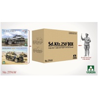 Takom 1/35 Limited Edition Sd.Kfz.250/1 + Sd.Kfz.250/3 "Grief" w/ 1/16 Erwin Rommel Figure Plastic Model Kit
