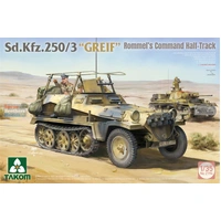 Takom 1/35 Limited Edition Sd.Kfz.250/1 + Sd.Kfz.250/3 "Grief" w/ 1/16 Erwin Rommel Figure Plastic Model Kit