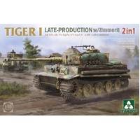 Takom 1/35 Tiger I Late-Production w/Zimmerit Sd.Kfz.181 Pz.Kpfw.VI Ausf.E (Late/Late Command) 2 in 1 Plastic Model Kit