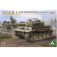 Takom 1/35 Tiger I Late-Production w/Zimmerit Sd.Kfz.181 Pz.Kpfw.VI Ausf.E (Late/Late Command) 2 in 1 Plastic Model Kit