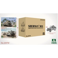 Takom 1/35 Sherman² Box M4A1(76W) VVSS Late Production+M51 "DEGEM ALEF"+US Army1/4Ton Utility Truck & MP Figure Plastic Model Kit