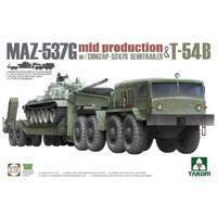 Takom 1/72 MAZ-537G w/ChMZAP-5247G Semi-trailer mid production & T-54B Plastic Model Kit 5013