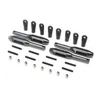 TLR Lower Shock Mount 4-Link Bar Set, 13.5inch, 4pcs, LMT, Tuned LMT