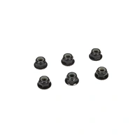 TLR 4mm Aluminium Serrated Lock Nuts, Black, 6pcs, 22 5.0, 22X-4