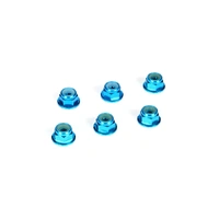 TLR 4mm Aluminum Serrated Lock Nuts, Blue (6)