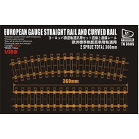 T-Model 1/35 360mm European Gauge Straight Rail And Curved Rail Plastic Model Kit