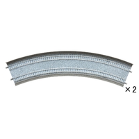 Tomix N Slab Curve Double Track 18-5/16" 465mm & 16-7/8" 428mm Radius, 45° (2)