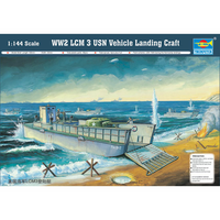 Trumpeter 1/144 WWII LCM 3 USN Vehicle Landing Craft 00102 Plastic Model Kit