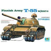 Trumpeter 1/35 Finnish Army T-55 w/KMT-5 Plastic Model Kit 00341
