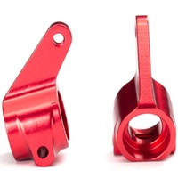 Traxxas Steering Blocks (2) 6061-T6 Red Anodised Alum 5 X 11mm Ball Bearings (4)