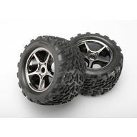 Traxxas 1/8 Talon 3.8 Tyres on Gemini Black Chrome Rim (2) TRA-5374X