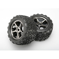 Traxxas 1/8 Talon 3.8 Tyres on Gemini Black Chrome Rim (2) TRA-5374X