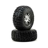 Traxxas Kumho Venture MT Rear Tires (2) (Satin Chrome) (S1) w/Split-Spoke Rear Wheel
