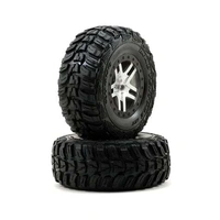 Traxxas Kumho Venture MT Rear Tires (2) (Satin Chrome) (S1) w/Split-Spoke Rear Wheel