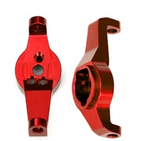 Traxxas Caster Blocks, 6061-T6 Alum, Red-Anod, L&R