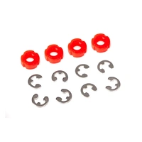 Traxxas Piston, Damper (Red) (4)/ E-Clips (8)