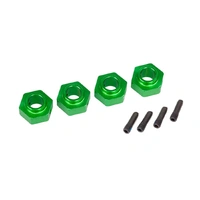 Traxxas Wheel Hubs, 12mm Hex, 6061-T6 Alum, Green-Anod (4)