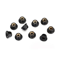 Traxxas 4mm Flanged Nylon Locking, (Black) (10)
