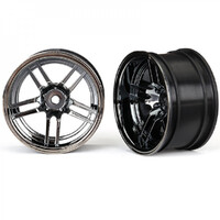 Traxxas Whls 1.9' Split-Spoke Blk Chr (Wide, Rear) (2)
