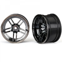 Traxxas Whls 1.9' Split-Spoke Blk Chr (Wide, Rear) (2)