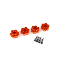 Traxxas Wheel Hubs, Hex, Alum, Orng-Anod(4) 4X13mm Screw Pins (4)