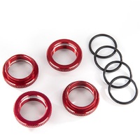 Traxxas Spring Retainer (Adjuster), Red-Anod Alum, Gt-Maxx Shocks (4) (Assembled With O-Ring)