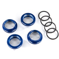 Traxxas Spring Retainer (Adjuster), Blue-Anod Aluminium Gt-Maxx Shocks (4) (Assembled With O-Ring)