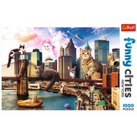 Trefl 1000pc Funny Cities, Cats In New York Jigsaw Puzzle