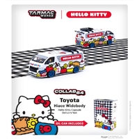 Tarmac Works 1/64 Hello Kitty Toyota Hiace Capsule Delivery Van with Hello Kitty Metal Oil Can