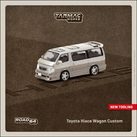 Tarmac Works 1/64 Toyota Hiace Wagon Custom - Silver/Brown