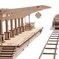 UGears Railway Platform Wooden Model