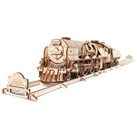 UGears V-Express Steam Train with Tender Wooden Model