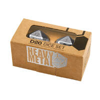 ULTRA PRO GAMING ACCESSORIES -Heavy Metal D20 2-Dice Set - Chrome