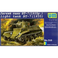 UM-MT 310 1/72 SOVIET LIGHT TANK BT-7 (model 1935 ) Plastic Model Kit