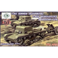 UM-MT 404 1/72 T-26-TN RECONNAISSANCE/OBSERVATION TANK/T-26-T ARMORED TRANSPORTER Plastic Model Kit