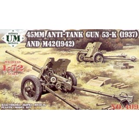 UM-MT 1/72 45mm AT gun model 1937, model 1942 Plastic Model Kit