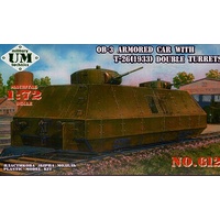 UM-MT 612 1/72 OB.-3 armored car with T-26 (1933 double turret) Plastic Model Kit