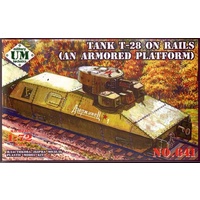 UM-MT 641 1/72 T-28 on rails (an armored platform) Plastic Model Kit