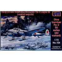 Unimodel 1/72 SOVIET WWII DIVE BOMBER Petlyakov Pe-2 ski series 55 Plastic Model Kit 104