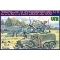 Unimodel 1/72 Reconnaissance Pe-2R with Refueller BZ-38 Plastic Model Kit 108