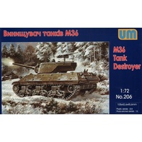 Unimodel 1/72 M36 Tank Destroyer Plastic Model Kit 206
