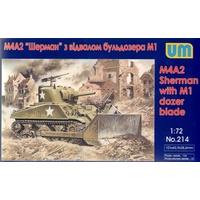 Unimodel 214 1/72 Tank M4?2 with M1 Dozer Blade Plastic Model Kit