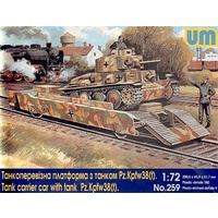 Unimodel 1/72 Tank carrier car with tank Pz.Kpfw 38 (t)    Plastic Model Kit 259