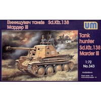 Unimodel 343 1/72 MARDER III Sd 138 WWII German self-propelled gun Plastic Model Kit