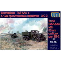 Unimodel 1/72 GAZ AAA truck w/ZIS-2 gun Plastic Model Kit 367