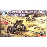 Unimodel 1/72 45mm AT gun model 1937/ model 1942 Plastic Model Kit 409