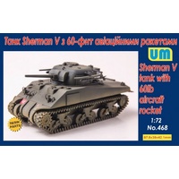 Unimodel 468 1/72 Sherman V tank with 60lb aircraft rocket Plastic Model Kit